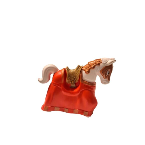 Imaginext Jousting White Horse Pullback Spring Action Toy Vintage Fisher Price - Picture 3 of 5